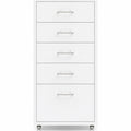 Caisson de Rangement Mobile pour Bureau avec Roulettes - Métal Blanc