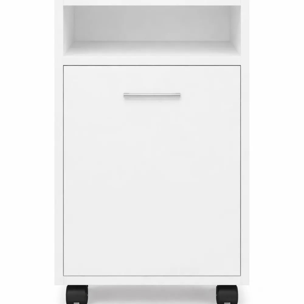 Caisson de Rangement Mobile avec Roulettes en Bois Ingénierie Blanc
