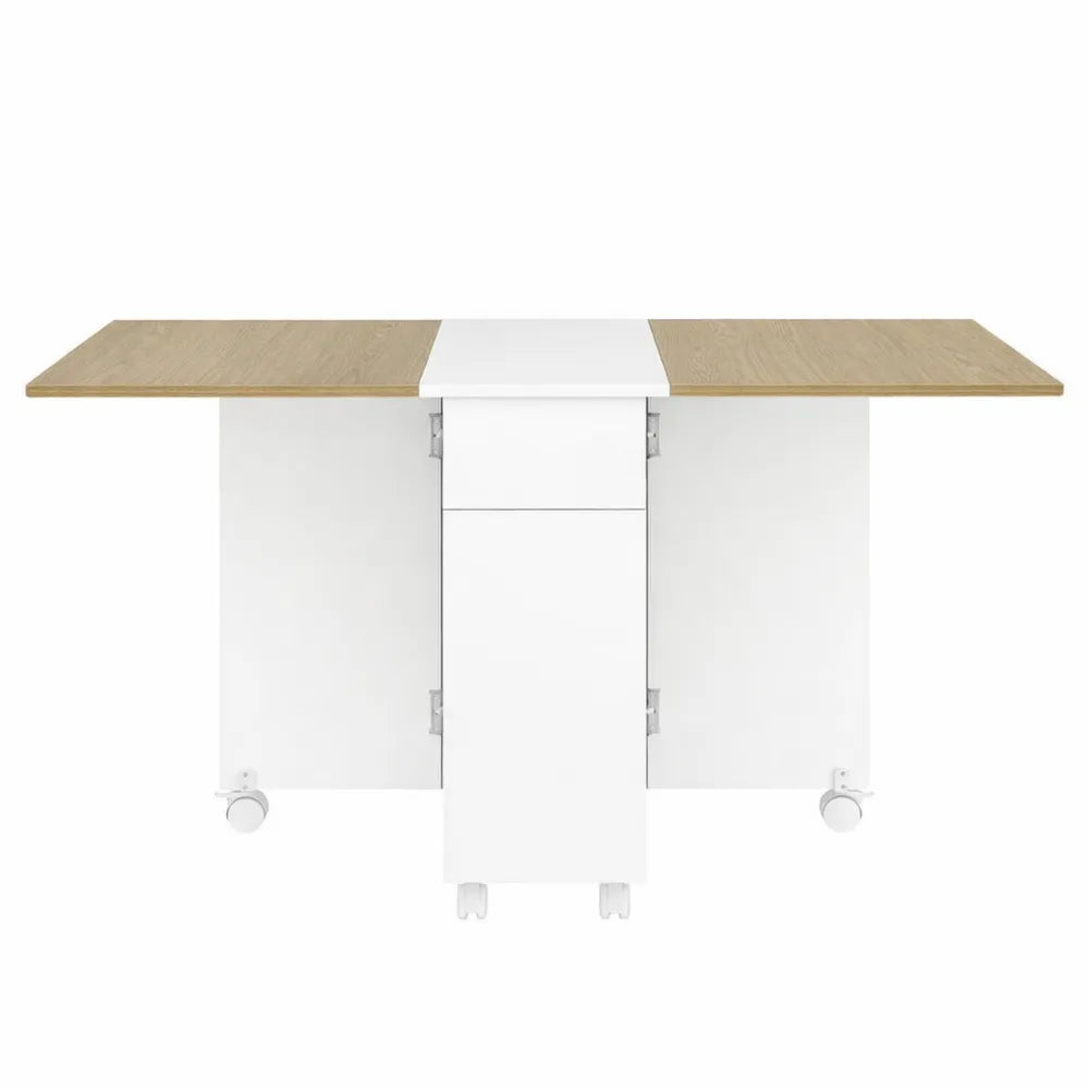 Table à manger pliante avec tiroirs et placards pour 6 personnes