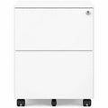 Caisson de Rangement Mobile sur Roulettes en Acier Blanc