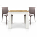Table extensible chêne et blanc pour cuisine