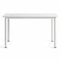 Table Rectangulaire pour 4 Personnes en MDF et Acier, Blanc