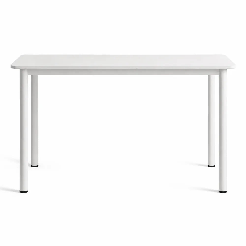 Table Rectangulaire pour 4 Personnes en MDF et Acier, Blanc
