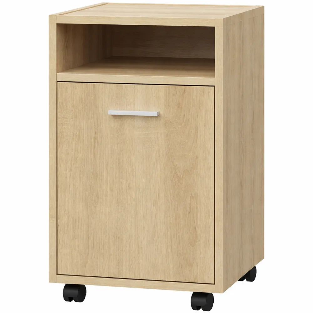Caisson de Rangement Mobile à Roulettes en Bois Chêne