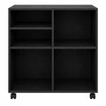 Caisson de rangement mobile à roulettes en chêne noir, 60x53x72,5 cm