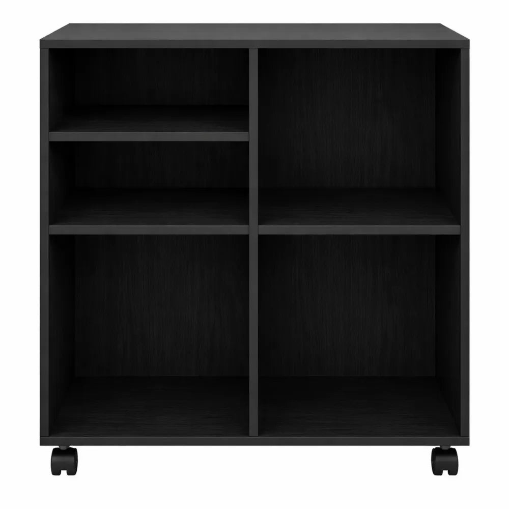 Caisson de rangement mobile à roulettes en chêne noir, 60x53x72,5 cm