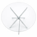 Table à Manger Ronde 6 Personnes en Verre Trempé et Métal Chromé
