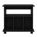 Caisson Mobile de Rangement pour Bureau avec Roulettes en Chêne Noir