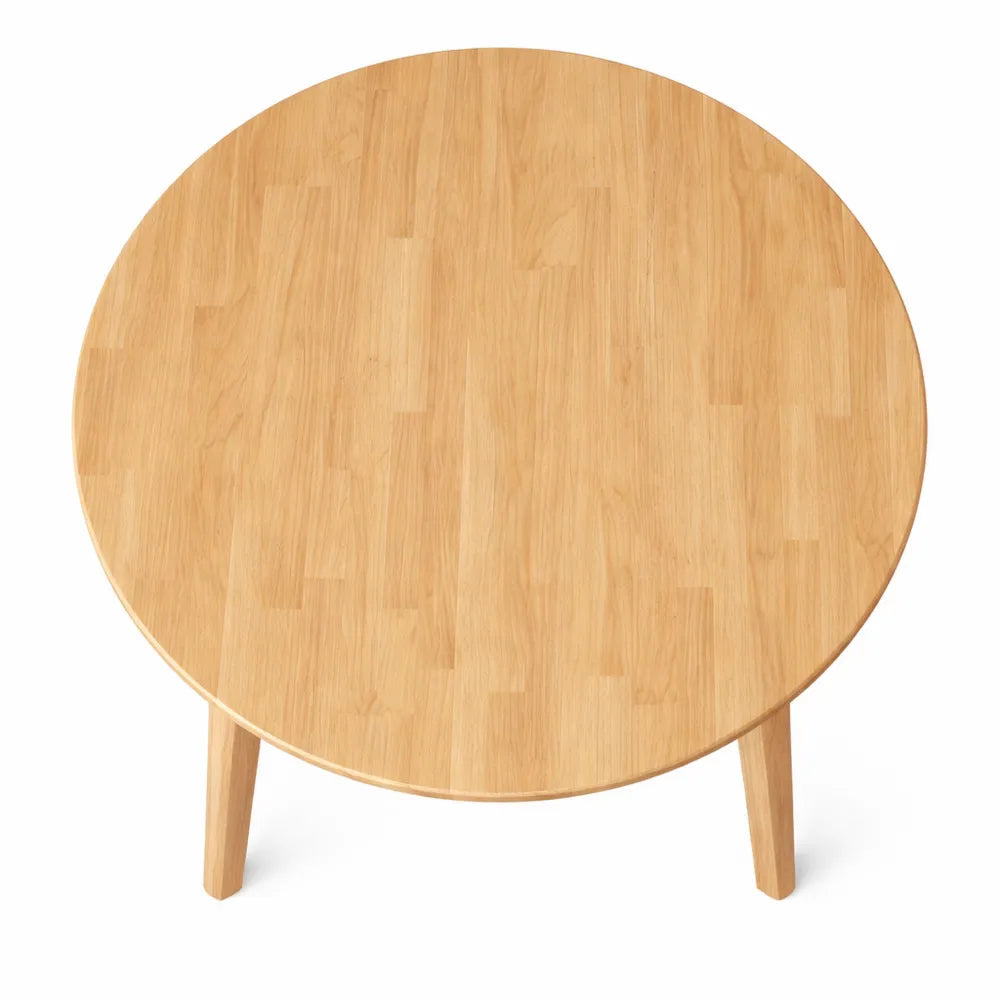 Table à Manger Ronde en Bois, 80 cm, Finition Naturelle